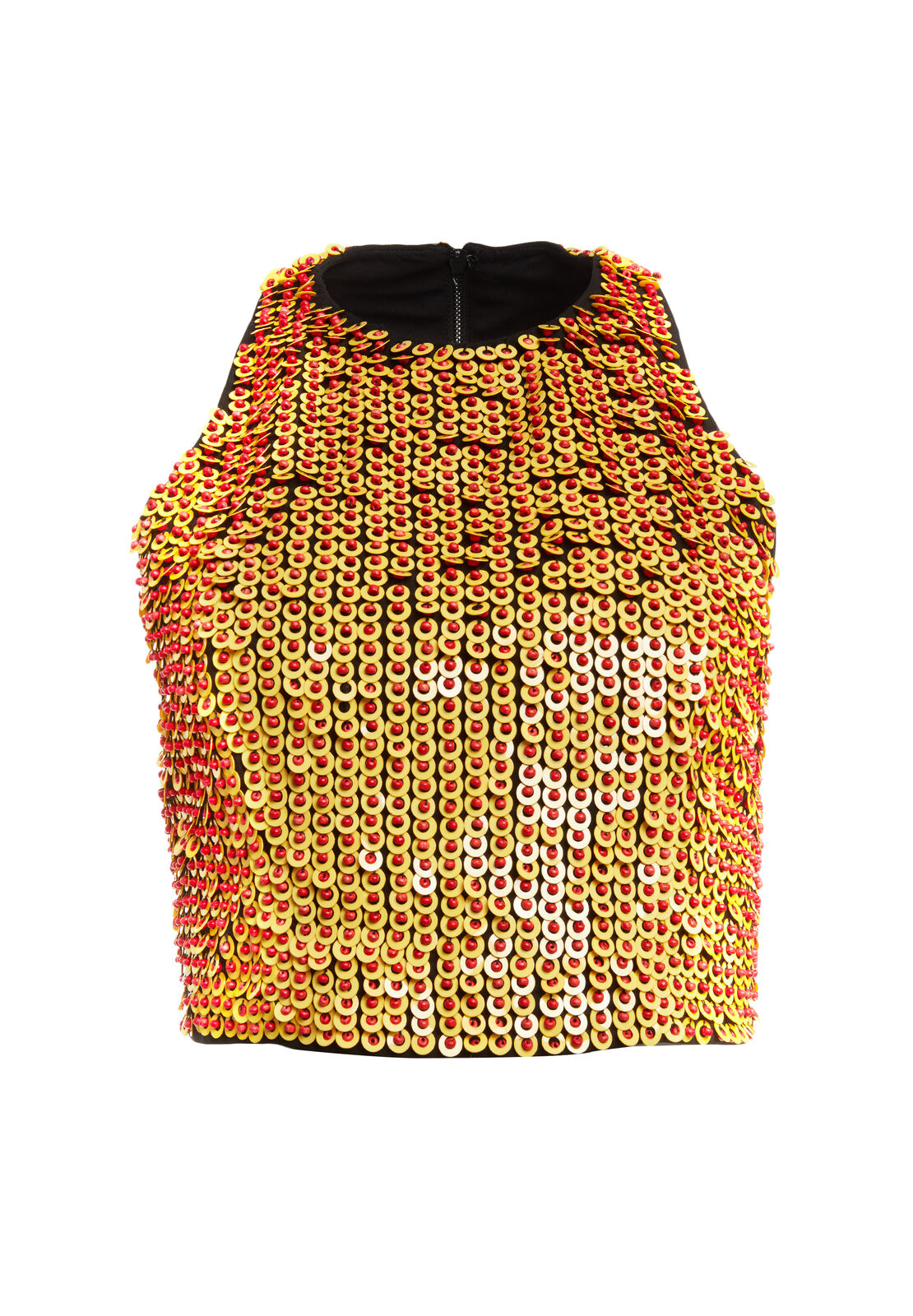 TRU EMB ANGLR RCRBK CROP TOP-YELLOW/POPPY-ALICE + OLIVIA
