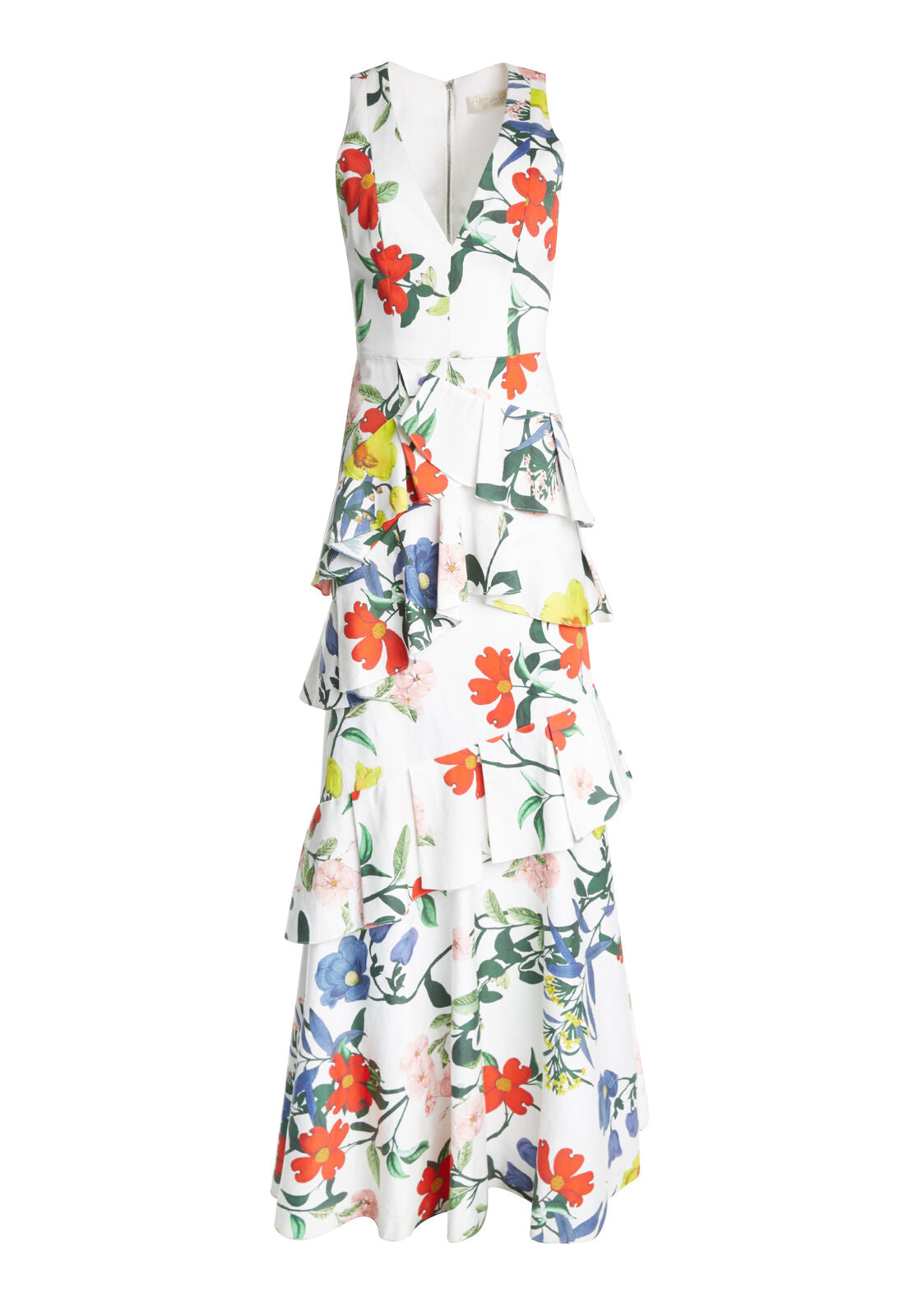 FLOSSIE RUFFLE TIERED GOWN-WHIMSY FLORAL-ALICE + OLIVIA