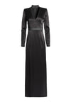 ARIAL STRONG SHOULDER GOWN-Black-ALICE + OLIVIA
