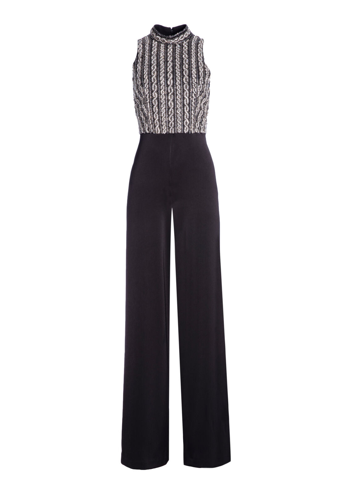 LEWIN EMBLELLISHED HIGH NECK WIDE LEG JUMPSUIT-ALICE + OLIVIA