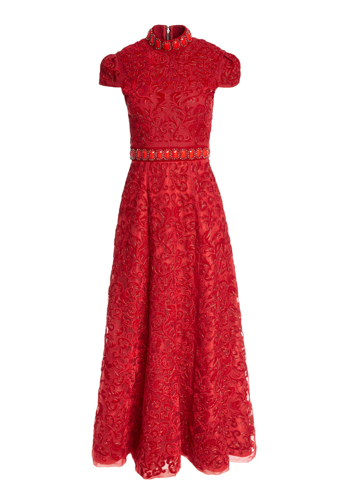 NIDIA EMBELL MOCK NK SS GOWN-ALICE + OLIVIA