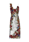 FRANCIE EMBELLISHED GOWN-SILVER MULTI-ALICE + OLIVIA
