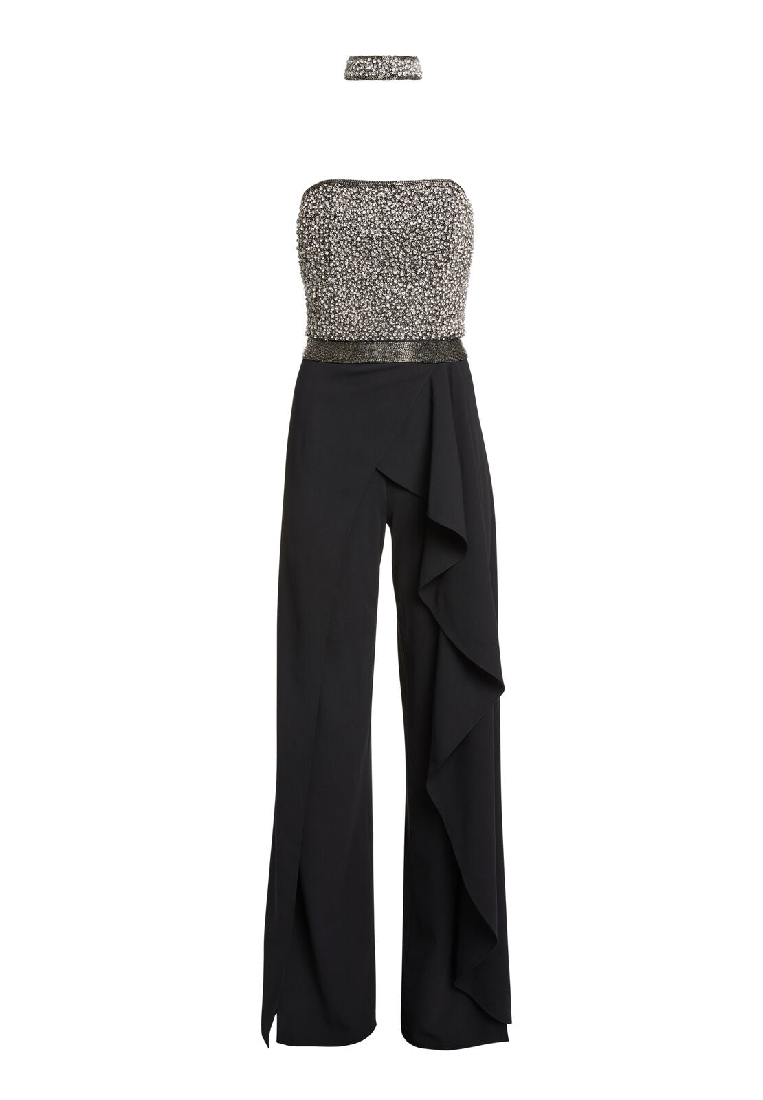 LATONYA EMBL BSTIER RFLD JMPST-BLACK/CRYSTAL-ALICE + OLIVIA