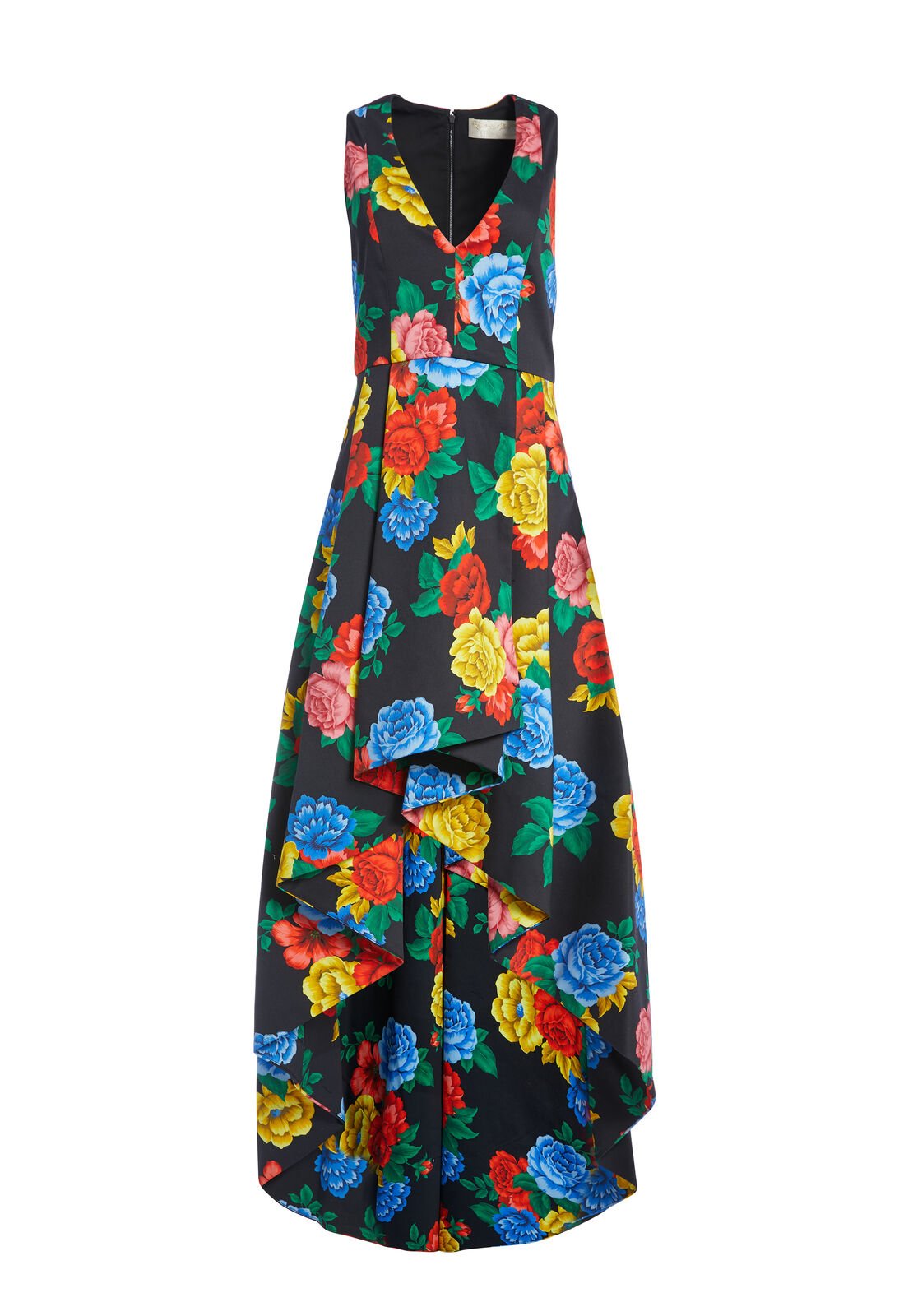 AVEENA V NECK FLARE GOWN-ALICE + OLIVIA