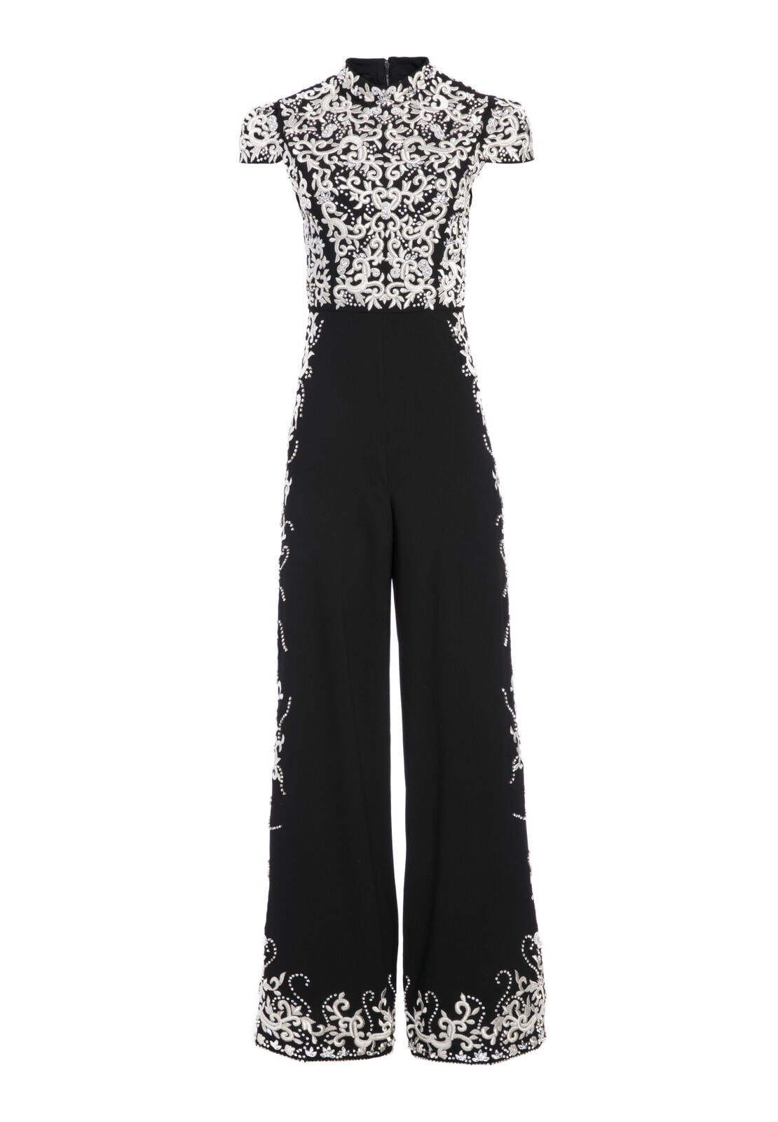 DANIA EMBELLISHED JUMPSUIT-BLK/SILVER-ALICE + OLIVIA