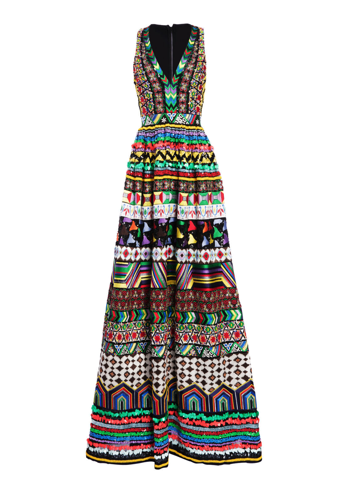 CASANDRA SEQUIN V-NECK BALL GOWN-ALICE + OLIVIA