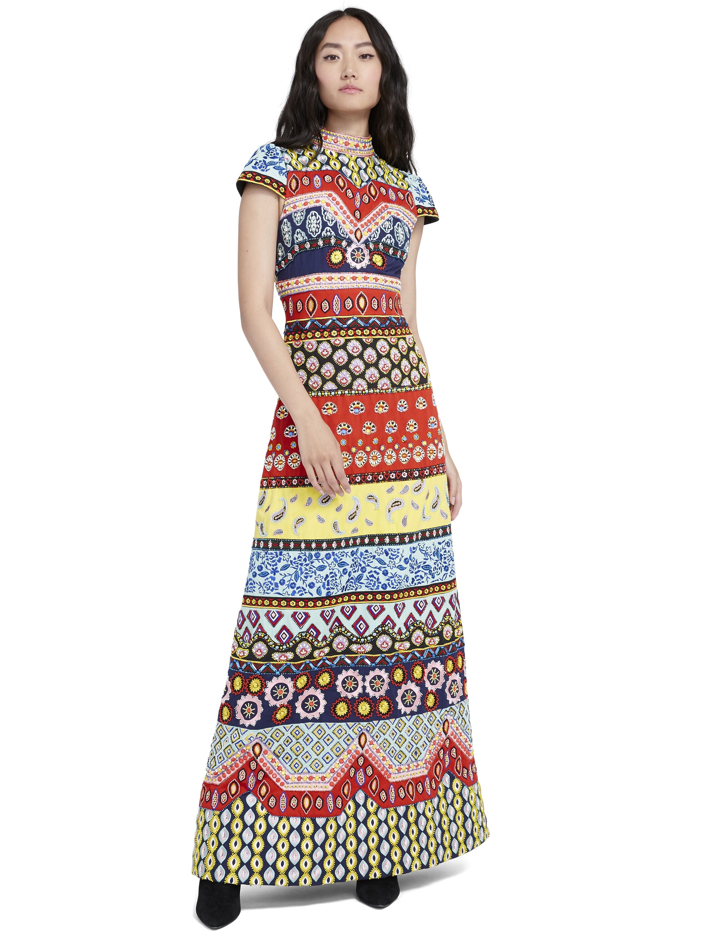 ARWEN EMBROIDERED ALINE GOWN-ALICE + OLIVIA