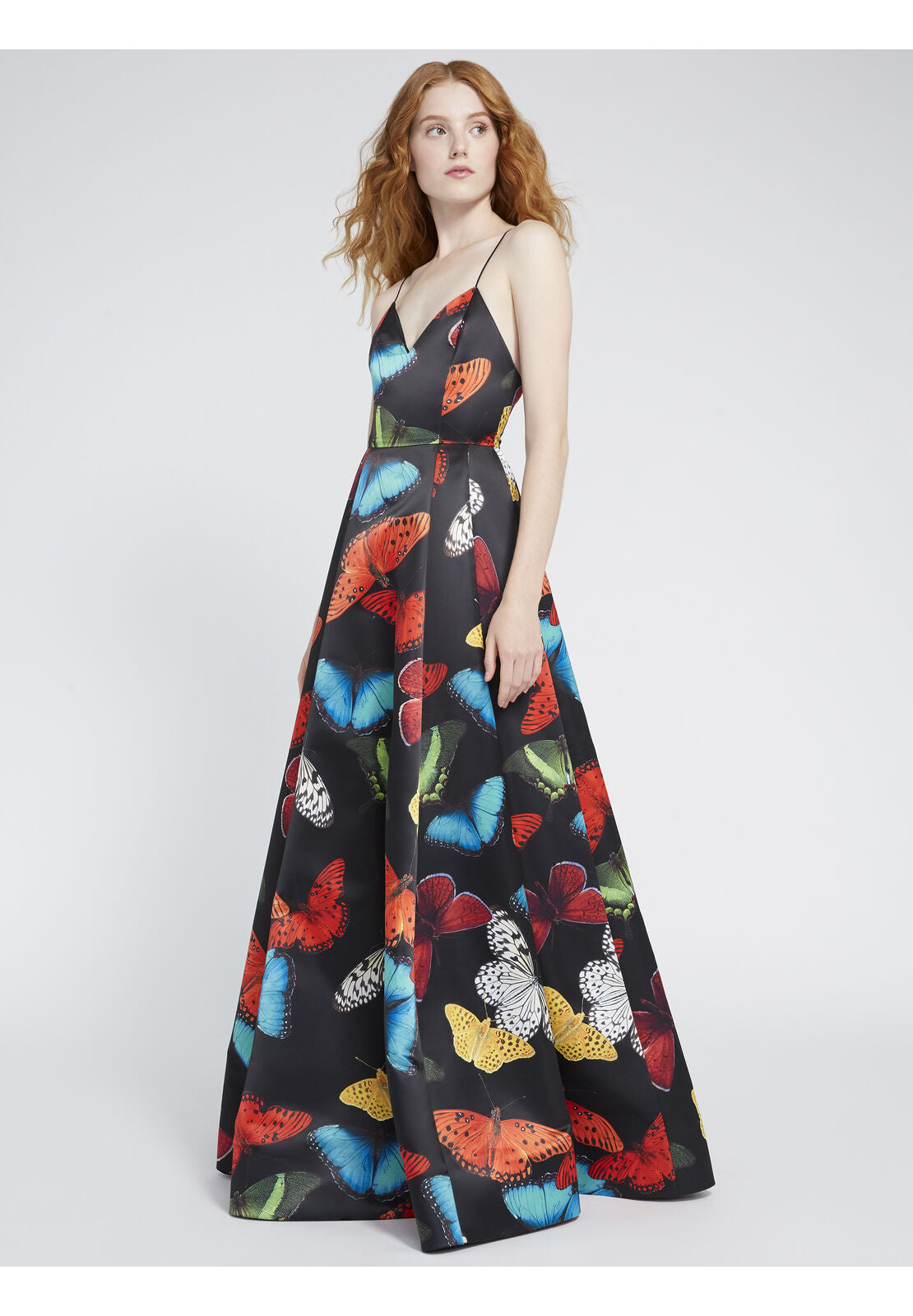 JOSS V-NECK BUTTERFLY GOWN-LG BUTTERFLIES-ALICE + OLIVIA