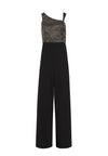 LINA CRYSTAL JUMPSUIT WITH LEATHER-Black-ALICE + OLIVIA