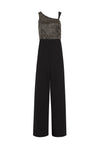 LINA CRYSTAL JUMPSUIT WITH LEATHER-Black-ALICE + OLIVIA