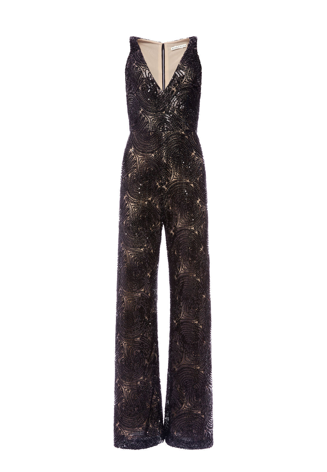 SOFIA EMBELLISHED JUMPSUIT-Black-ALICE + OLIVIA