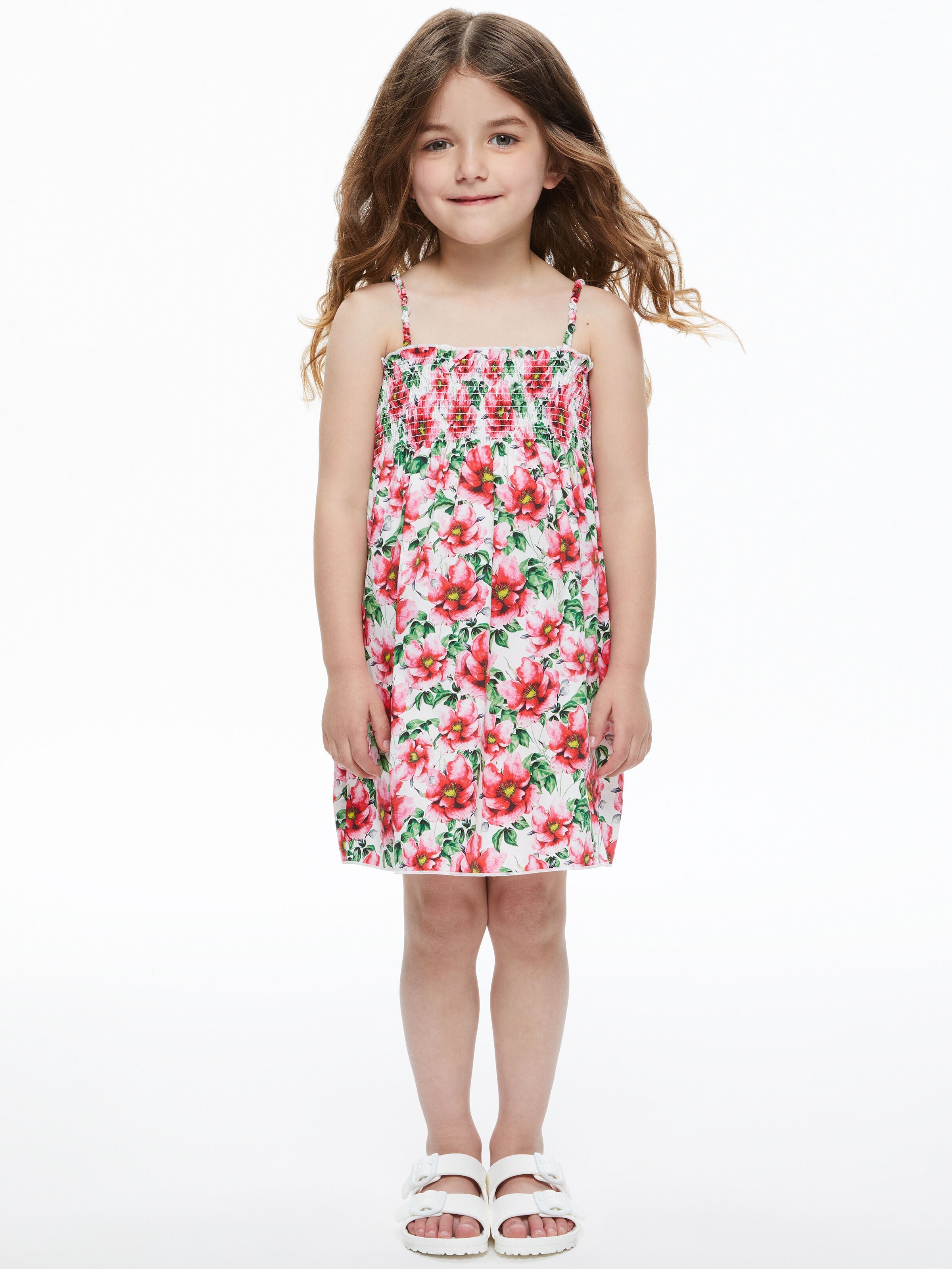 SULLY CHILDREN'S SMOCKED BABYDOLL DRESS-DAWN FLORAL-ALICE + OLIVIA
