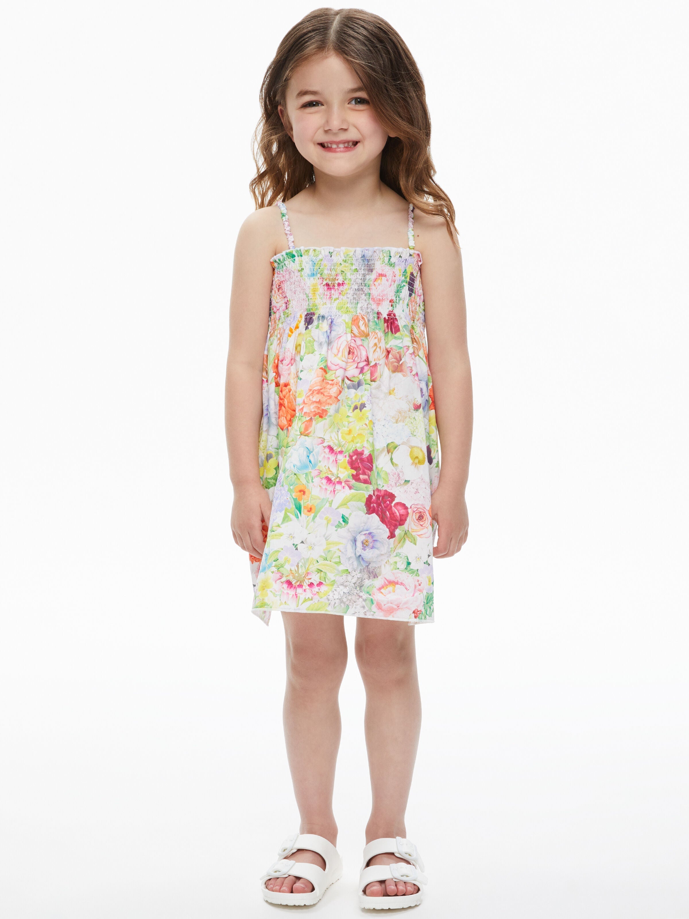 SULLY CHILDREN'S SMOCKED BABYDOLL DRESS-DAWN FLORAL-ALICE + OLIVIA