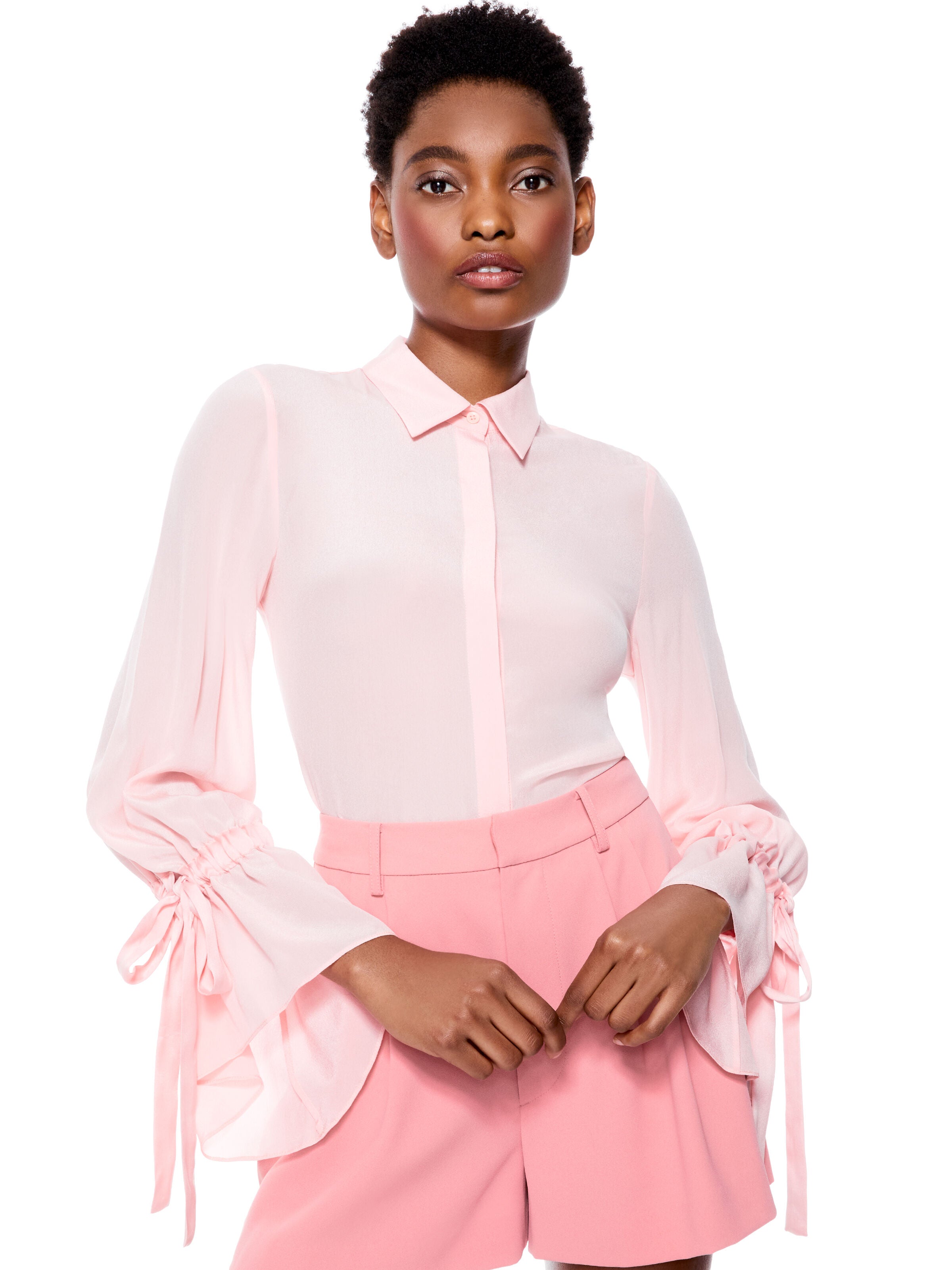 WILLA FEMINIST PLACKET TOP-ALICE + OLIVIA