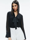 BRADY OVERSIZED BUTTON DOWN WITH BOW TIE-ALICE + OLIVIA