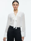 BRADY OVERSIZED BUTTON DOWN WITH BOW TIE-ALICE + OLIVIA