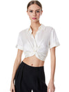 PHEBE TWIST FRONT BUTTON DOWN TOP-ALICE + OLIVIA