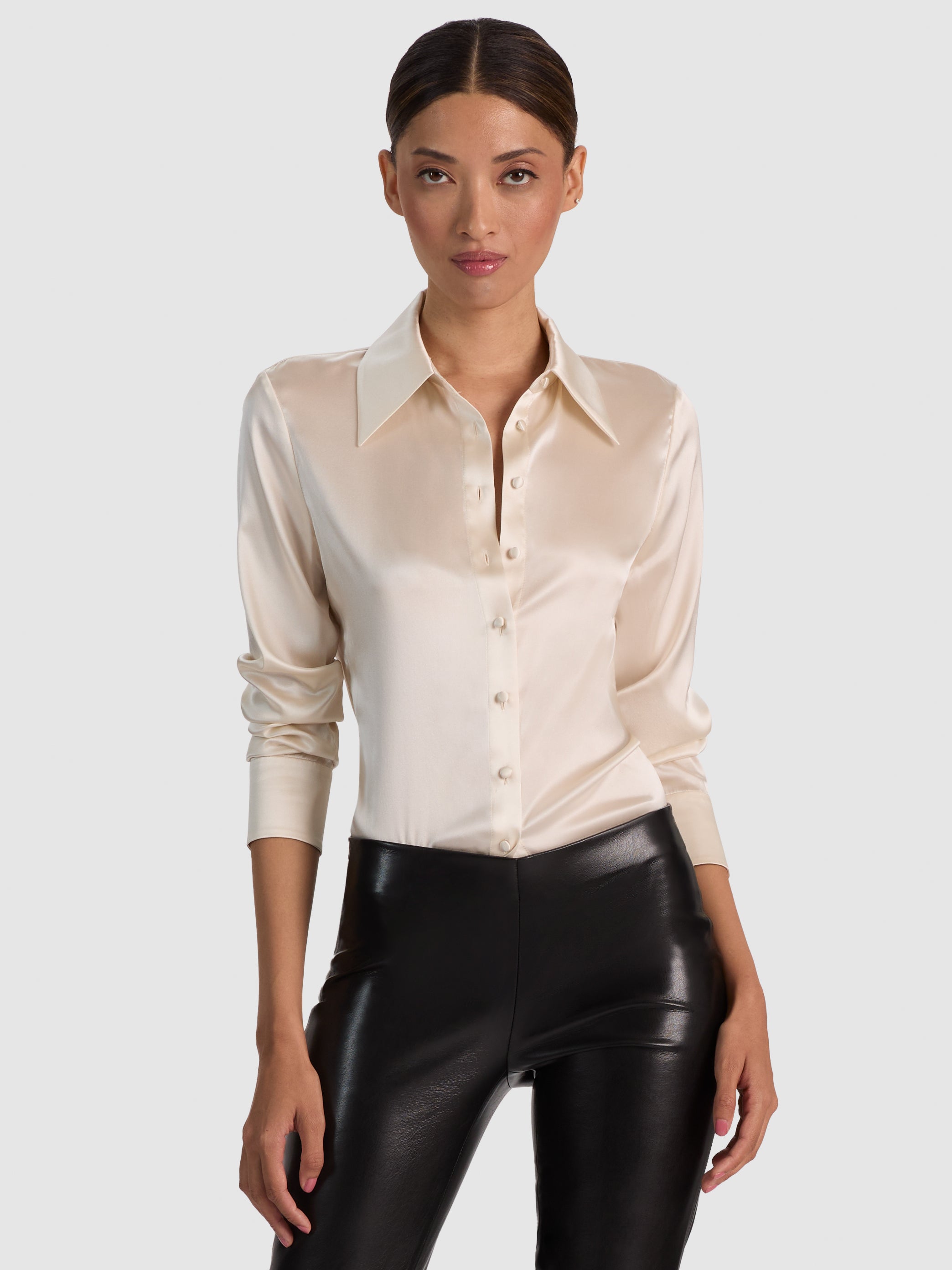 WILLA 70S CLLR PLCKT TOP-ALICE + OLIVIA
