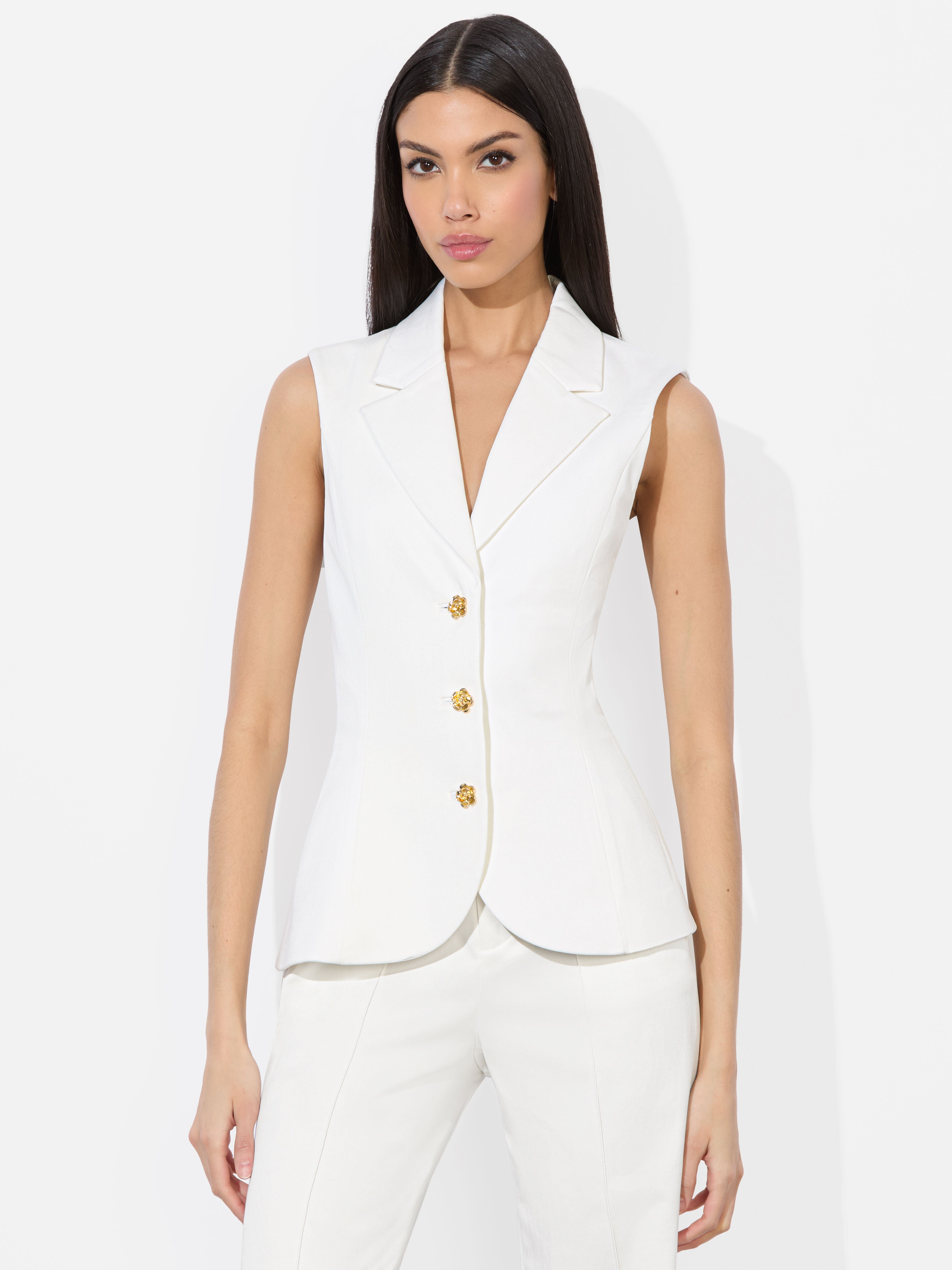 SAMMIE SCULPTED BLAZER VEST-ALICE + OLIVIA
