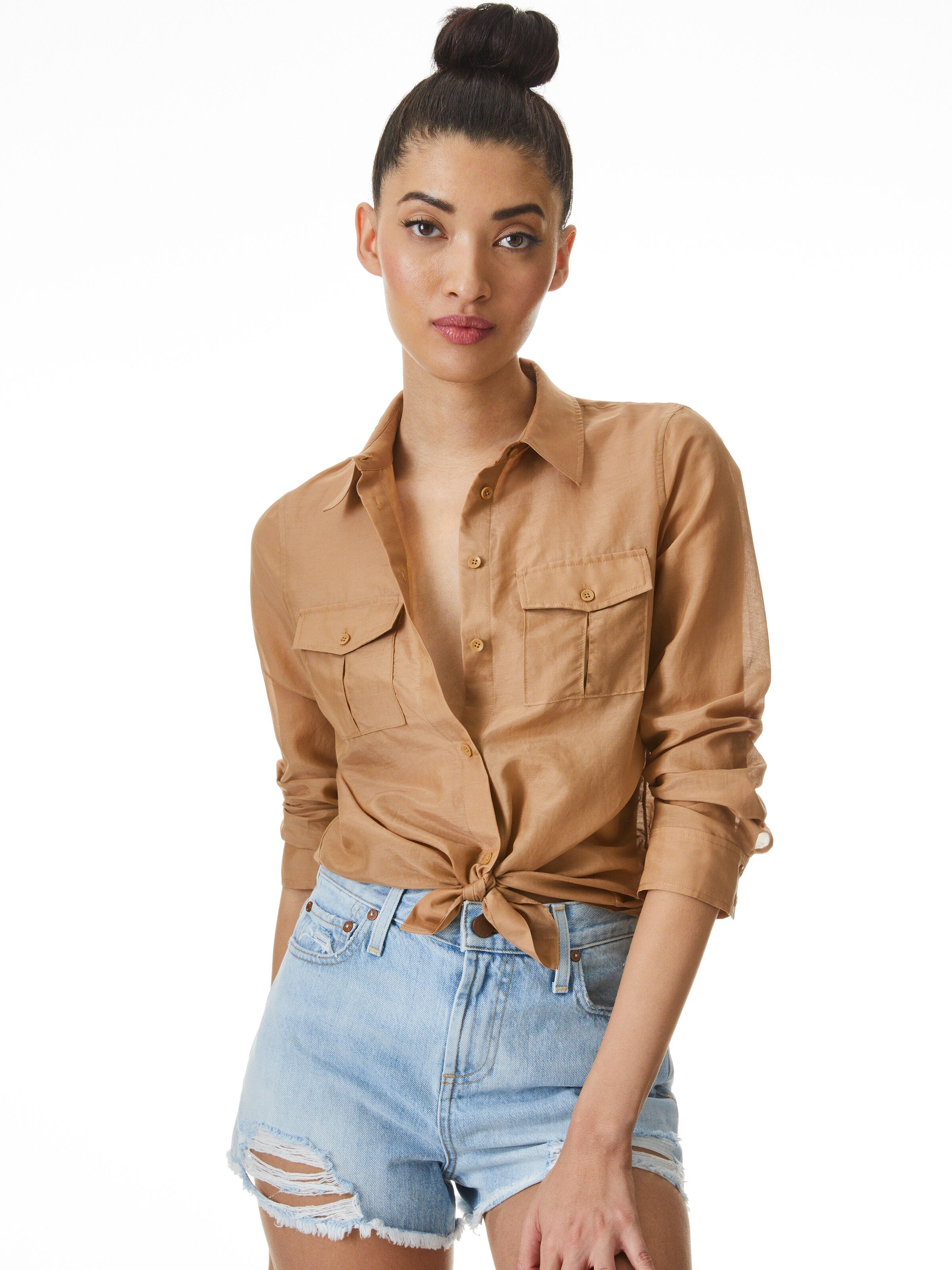 WILLA CARGO POCKET TOP-ALICE + OLIVIA