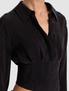 EDIE SEAMED CORSET BUTTON DOWN-ALICE + OLIVIA