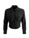 EDIE SEAMED CORSET BUTTON DOWN-ALICE + OLIVIA