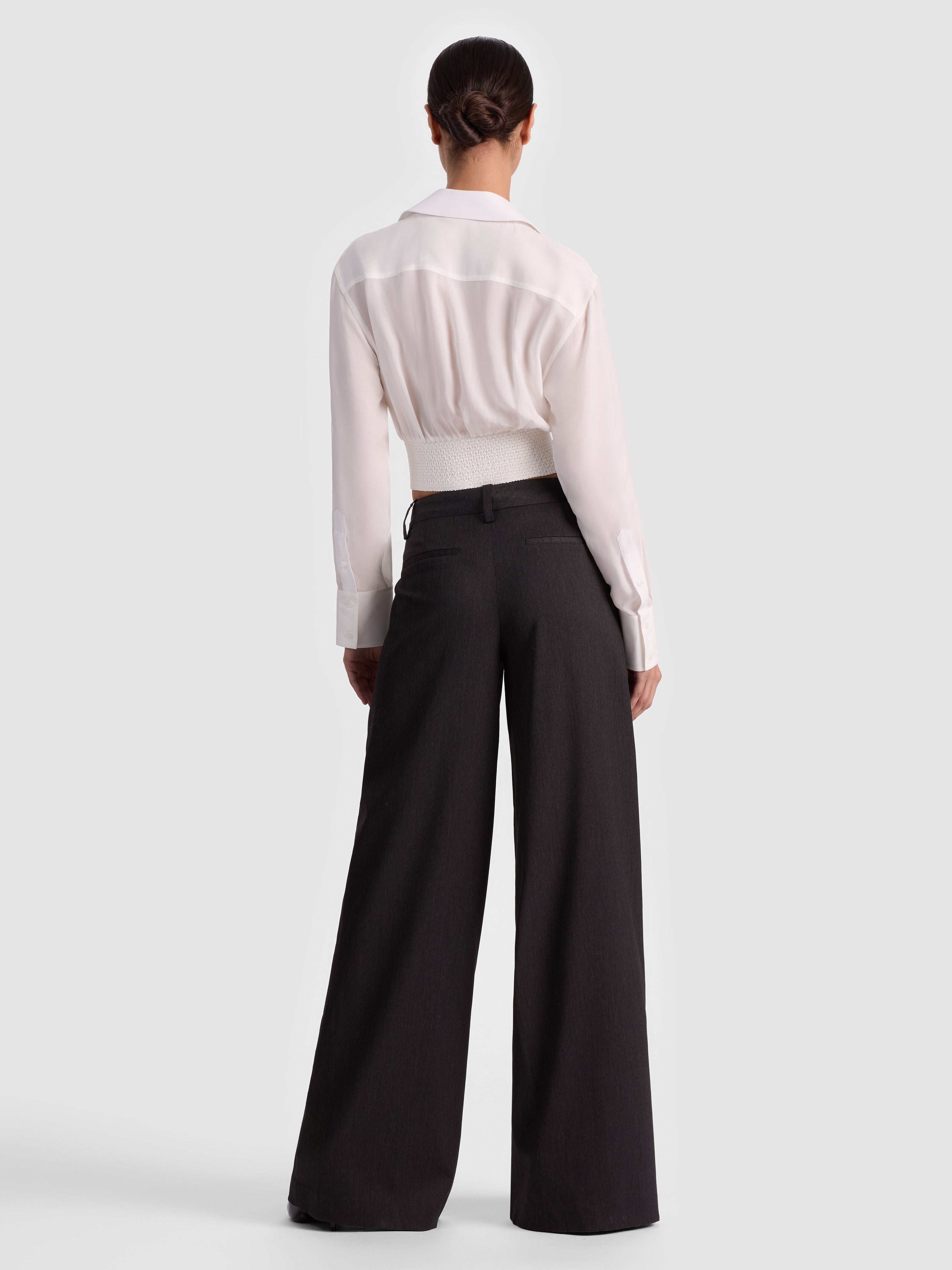 EDIE SEAMED CORSET BUTTON DOWN-ALICE + OLIVIA