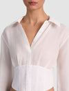 EDIE SEAMED CORSET BUTTON DOWN-ALICE + OLIVIA