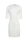 DELORA FITTED MOCK NECK MINI DRESS-OFF WHITE-ALICE + OLIVIA