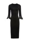 DELORA TRUMPET SLEEVE DRESS-Black-ALICE + OLIVIA