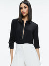 WILLA RELAXED PLACKET TOP WITH PIPING DETAIL-ALICE + OLIVIA