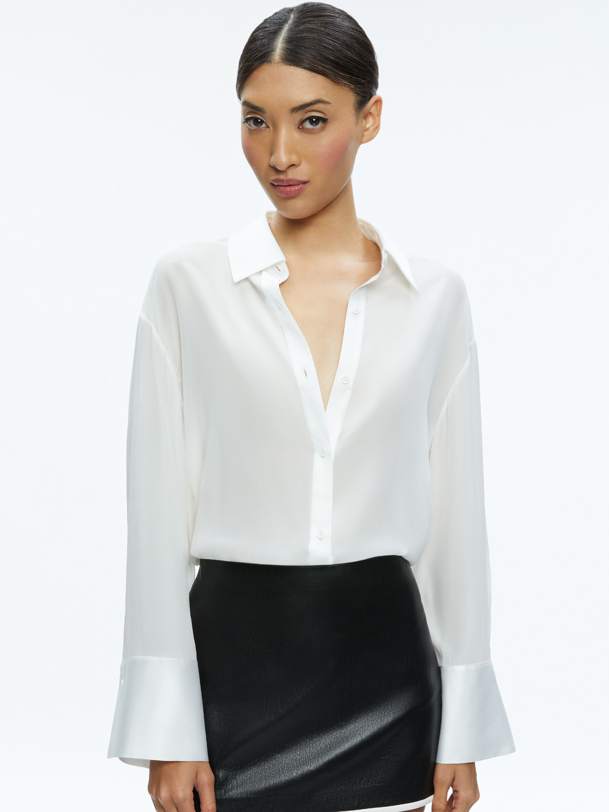 FINELY OPEN BACK BUTTON DOWN-ALICE + OLIVIA