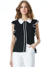 WAYLEN FLUTER SLEEVE COLLARED BLOUSE-ALICE + OLIVIA