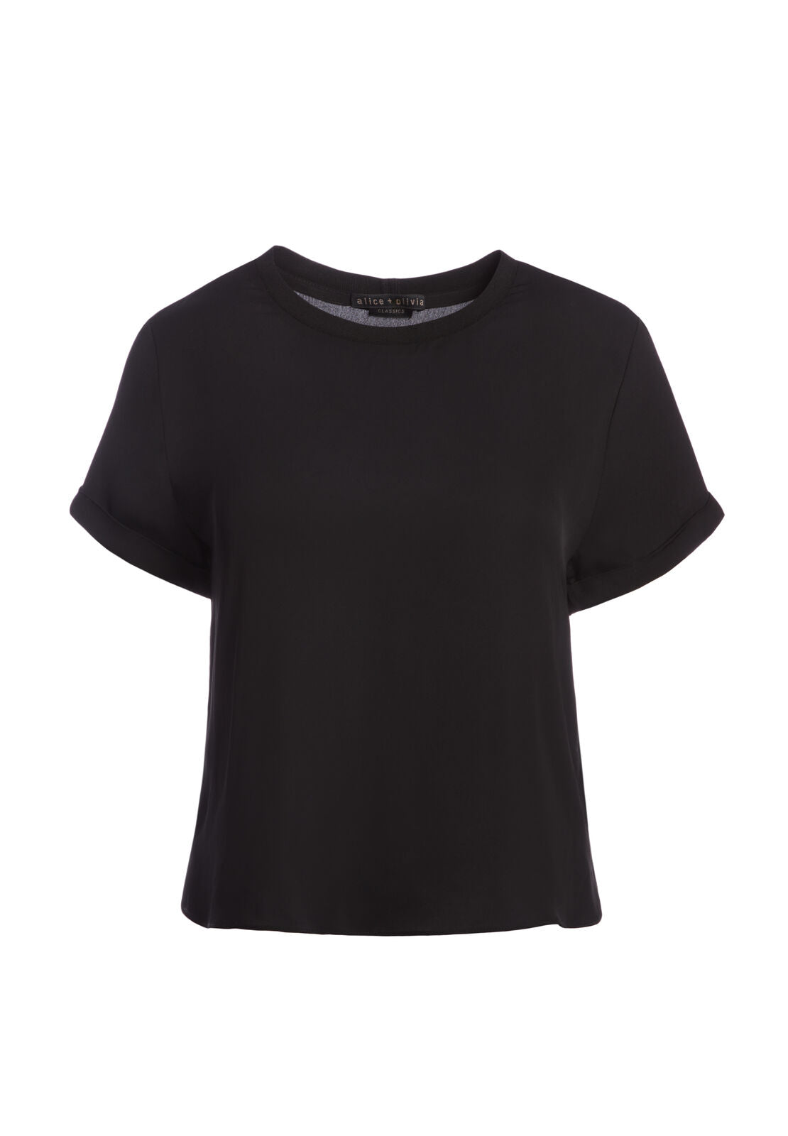 JANN ROLL SLEEVE BOXY TEE-ALICE + OLIVIA