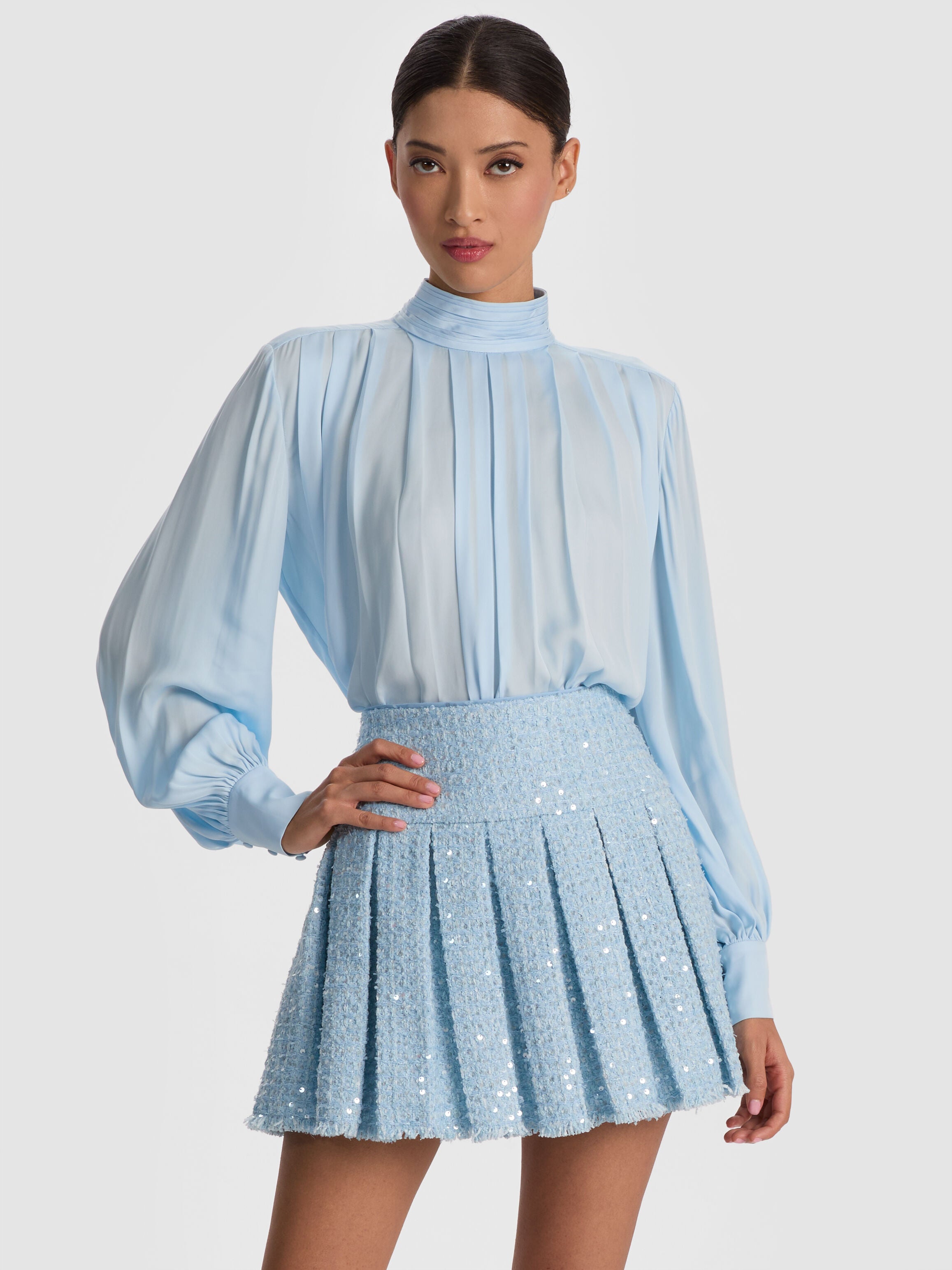 GERTRUDE BLOUSE-CAROLINA BLUE-ALICE + OLIVIA