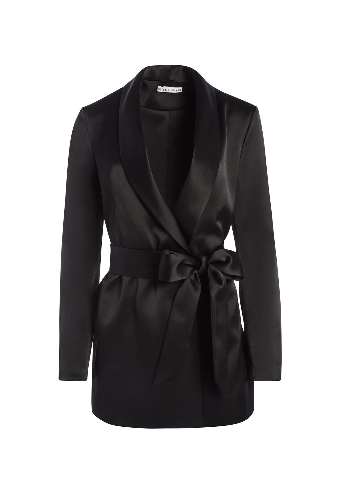 WHEATON SHAWL COLLAR WRAP BLAZER-Black-ALICE + OLIVIA