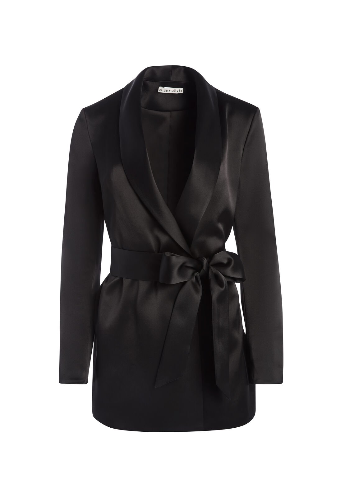 WHEATON SHAWL COLLAR WRAP BLAZER-Black-ALICE + OLIVIA