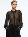 ROANNE SHEER BLOUSE-Black-ALICE + OLIVIA