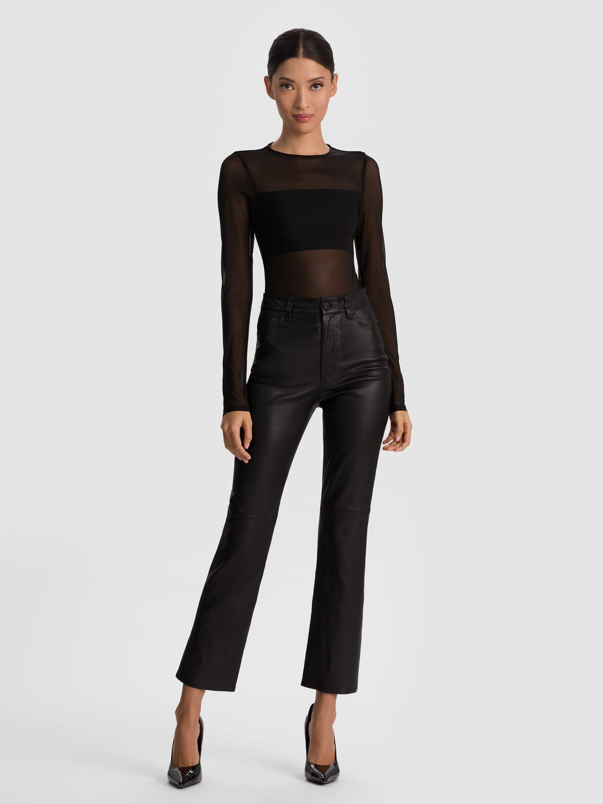 CASEY LEATHER ANKLE PANT-ALICE + OLIVIA
