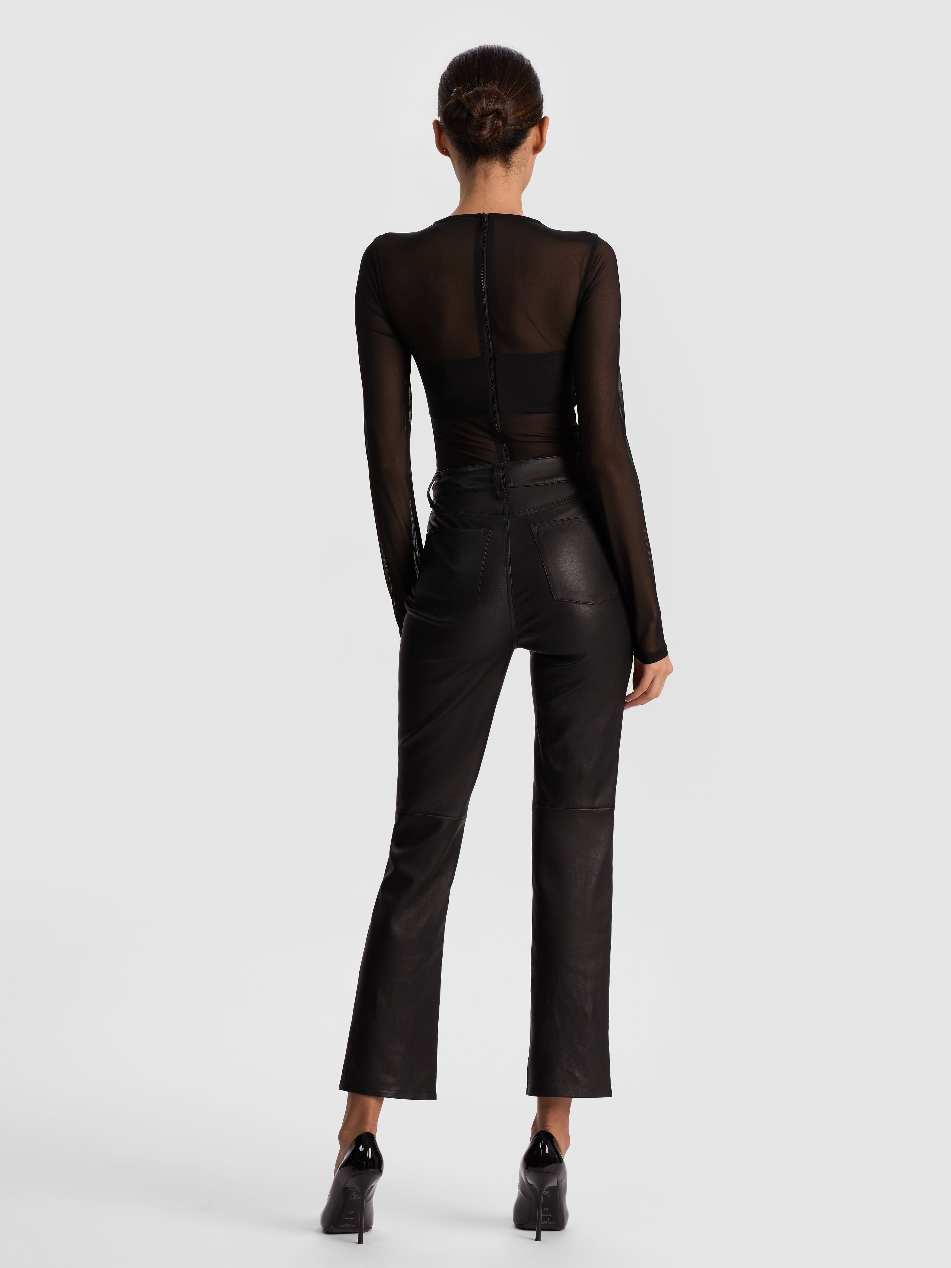CASEY LEATHER ANKLE PANT-ALICE + OLIVIA