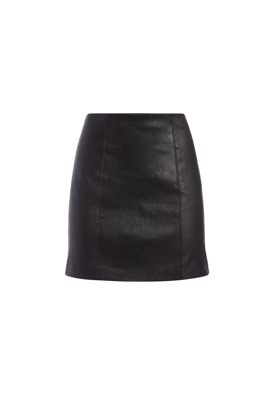 KENZIE LEATHER FITTED MINI SKIRT-Black-ALICE + OLIVIA