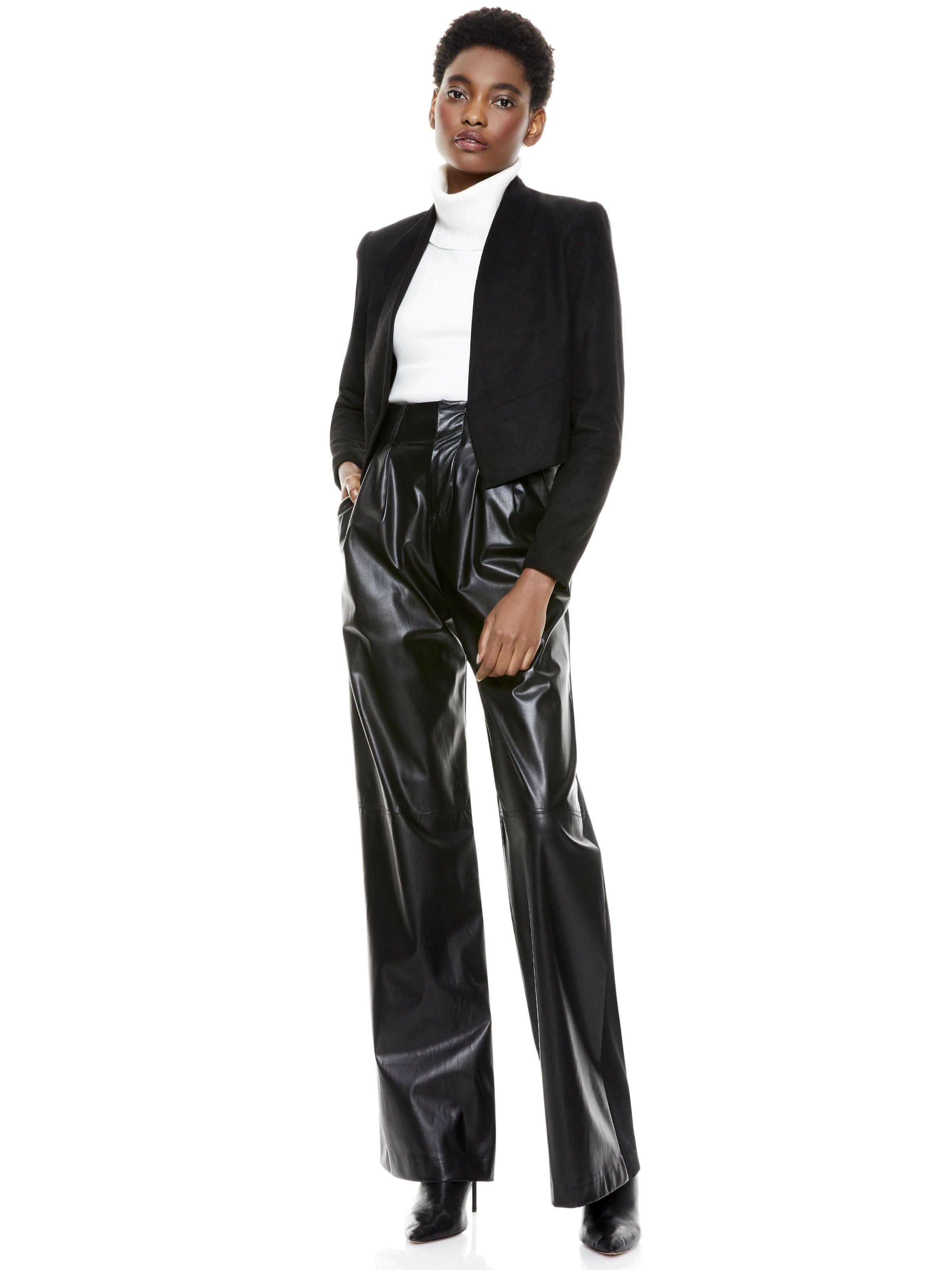HARVEY SUEDE JACKET-Black-ALICE + OLIVIA