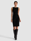 DELORA SUEDE MIDI DRESS-Black-ALICE + OLIVIA