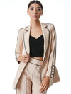 VALERIA PIPED FITTED BLAZER-ALMOND/BLACK-ALICE + OLIVIA