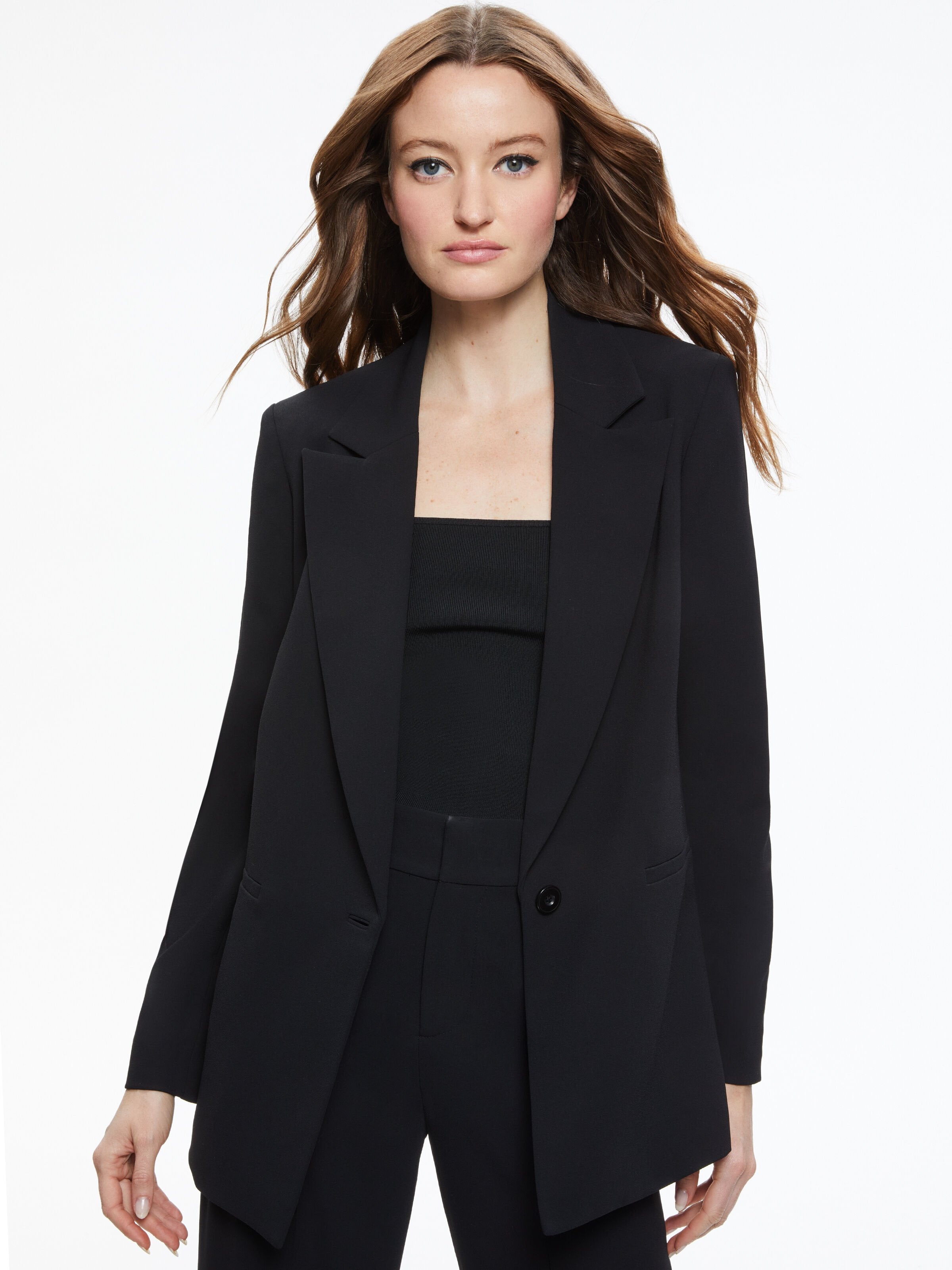 DENNY BOYFRIEND BLAZER-Black-ALICE + OLIVIA