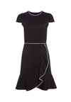 KIRBY PIPED RUFFLE MINI DRESS-ALICE + OLIVIA