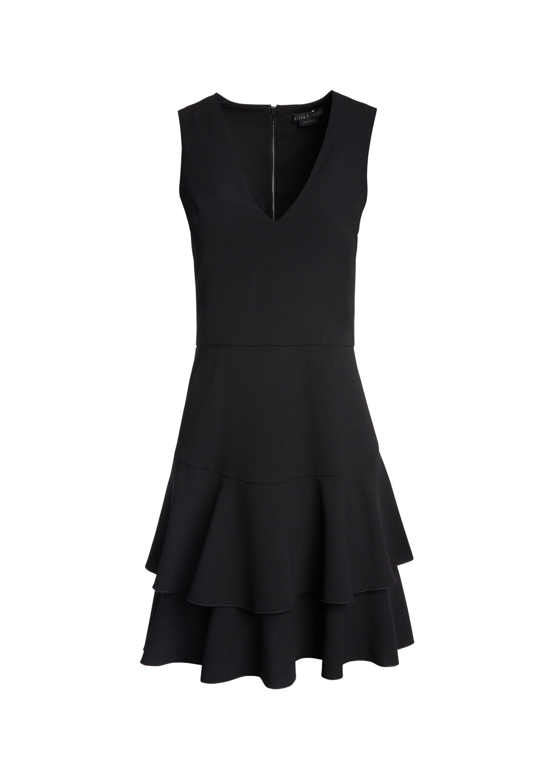 PALMIRA V NECK RUFFLE DRESS-ALICE + OLIVIA