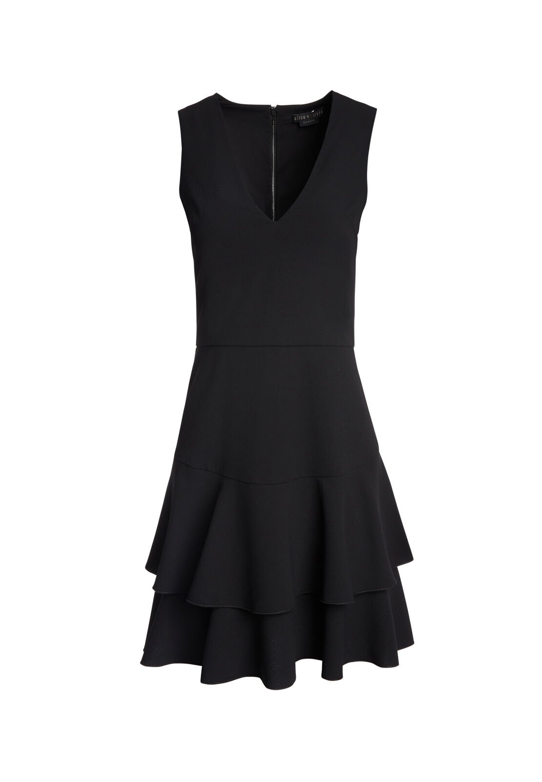 PALMIRA V NECK RUFFLE DRESS-ALICE + OLIVIA