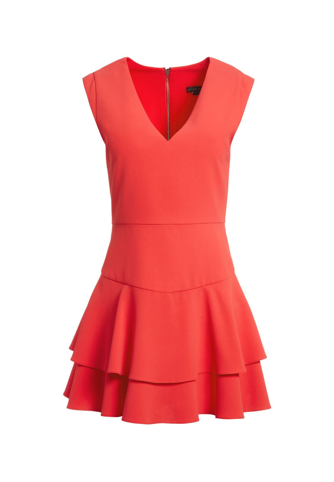 PALMIRA V NECK RUFFLE DRESS-ALICE + OLIVIA