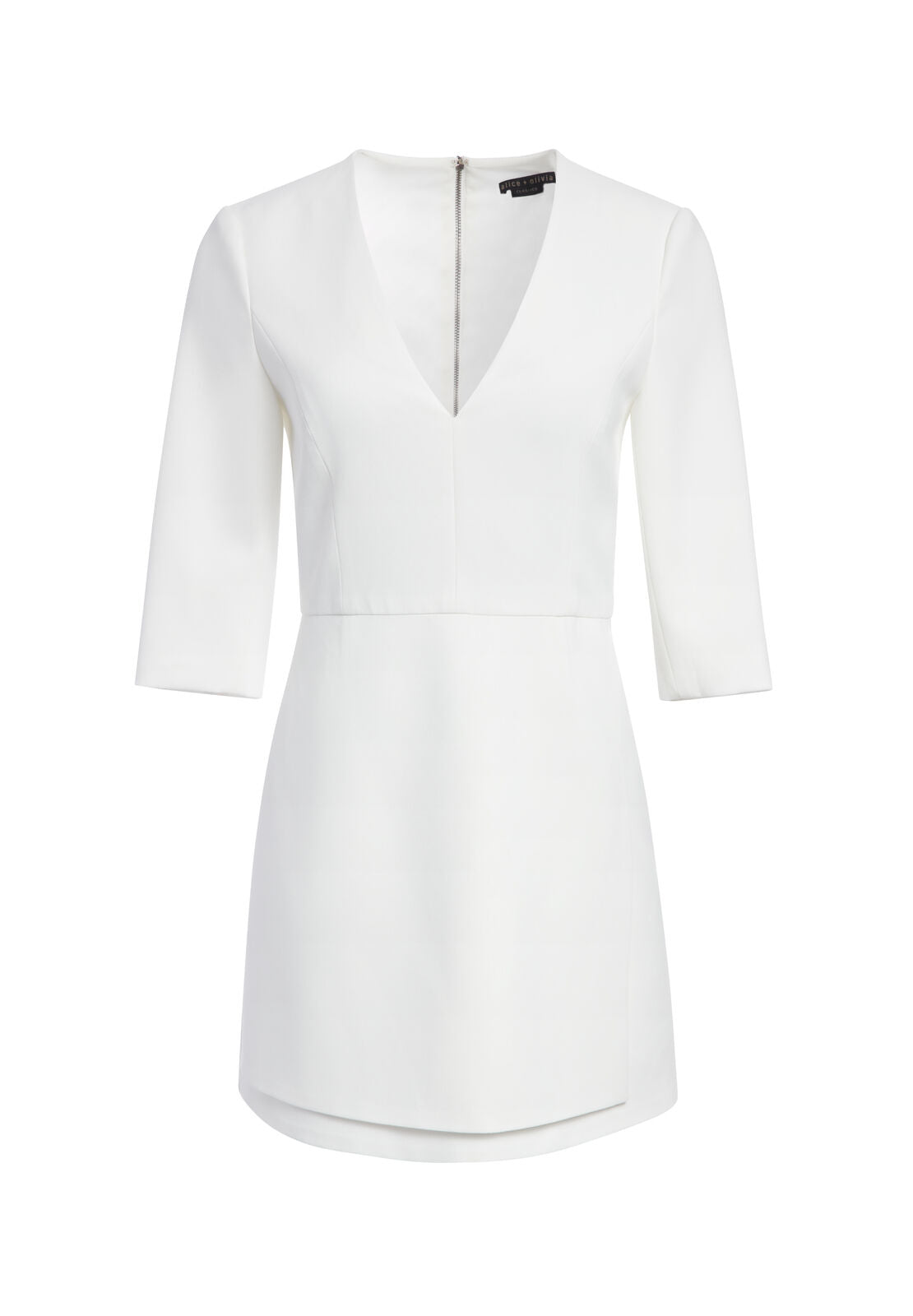STEVIE DOUBLE LAYER MINI DRESS-OFF WHITE-ALICE + OLIVIA